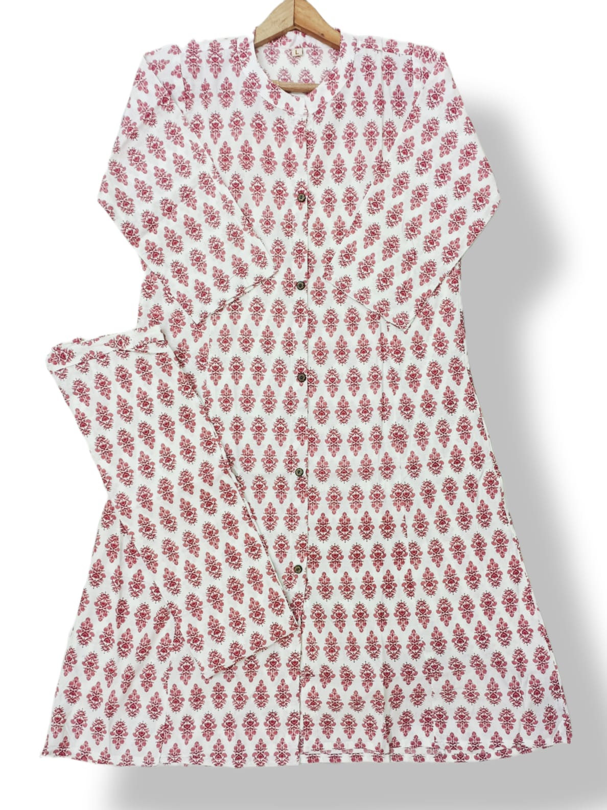 PRINTED COTTON A-LINE KURTI PANT SET